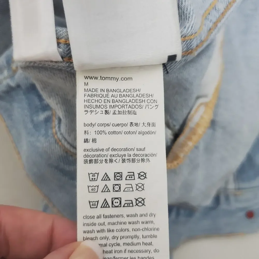 Tommy Hilfiger | Distressed Denim Trucker Jacket 100% Cotton with Logo